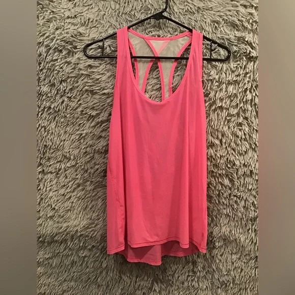 Lululemon Tranquil Tank in Pink Paradise Mesh Open Back Top no tag size 8 Rare - Picture 6 of 7